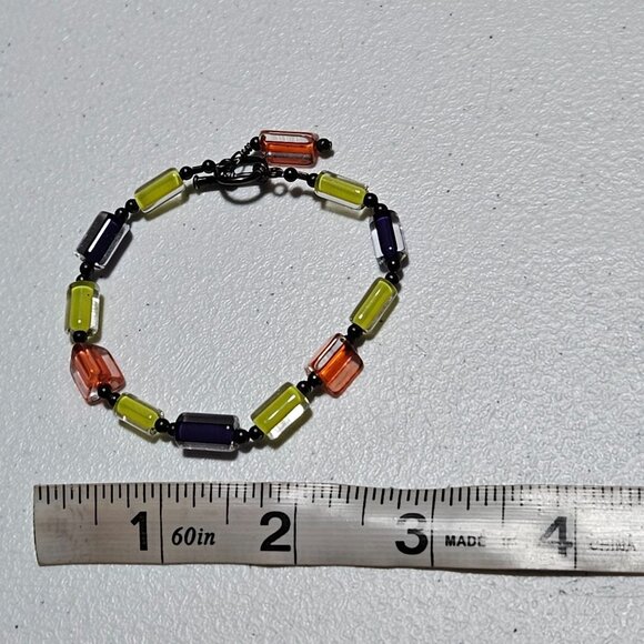 Boho Retro Colorful Glass Bead Bracelet Toggle Clasp Fashion Jewelry Women - Picture 5 of 5